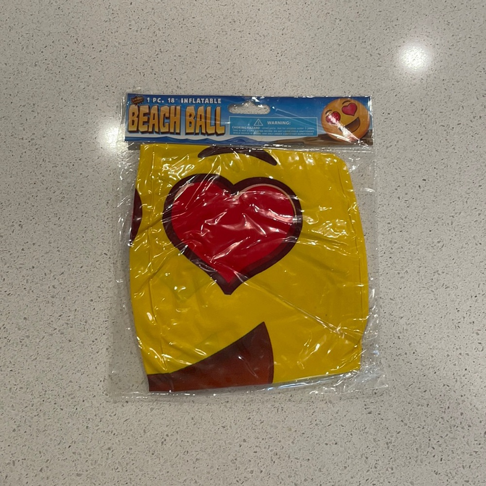 Heart eye emoji beach ball